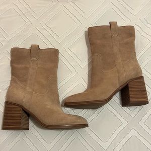 Sole Society Tan Leather Boots with Heel, Size 9
